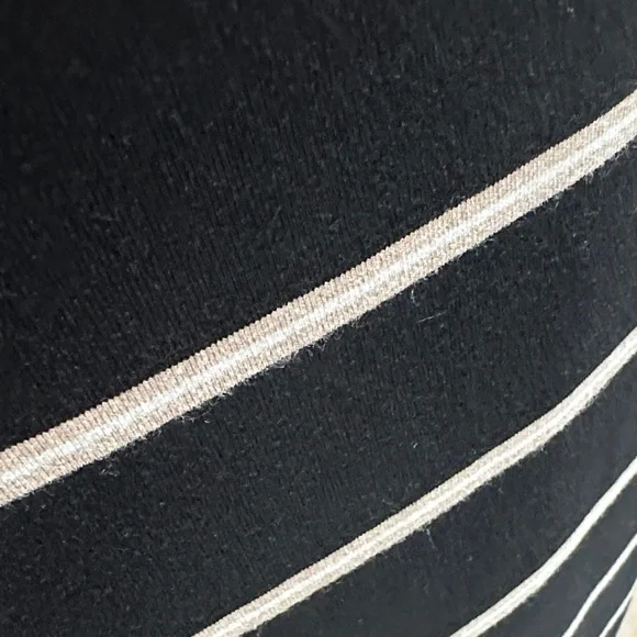 White House Black Market Black White Tan Striped Long Sleeve Dress Size 4 - Picture 8 of 11